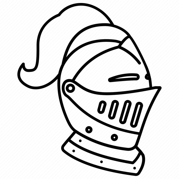 Шлем рыцаря контур