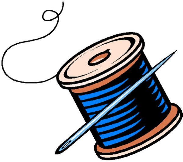 Катушка ниток с иголкой