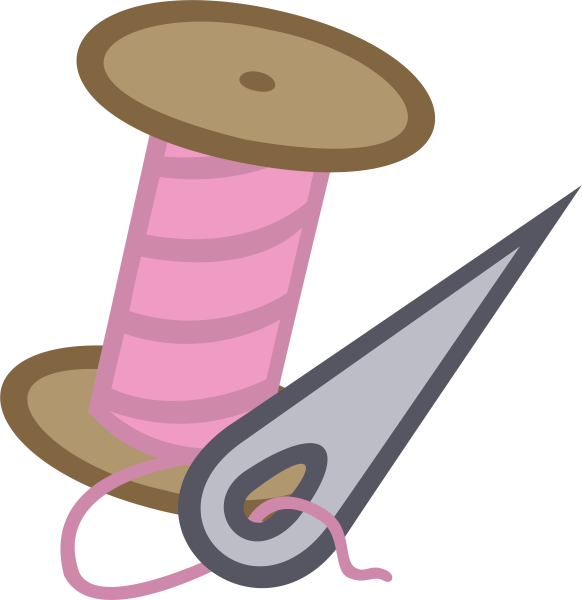 Иголка с ниткой без фона