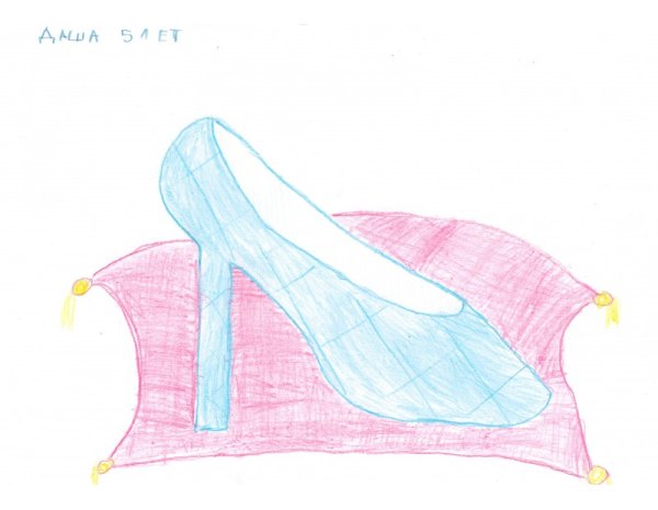 Рисование туфелька для Золушки