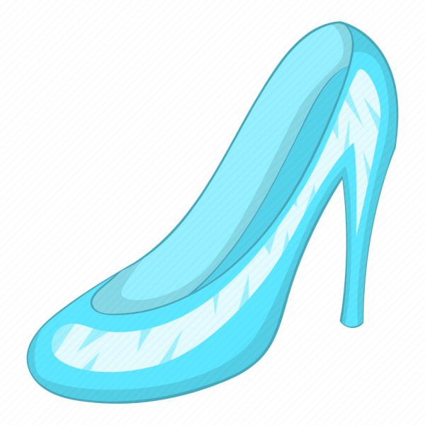 Туфелька Золушки на белом фоне