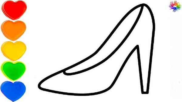 Туфли раскраска для детей