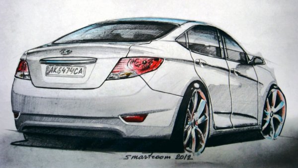 Рисунок машины Хендай