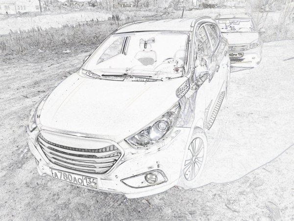 Hyundai ix35 рисунок карандашом