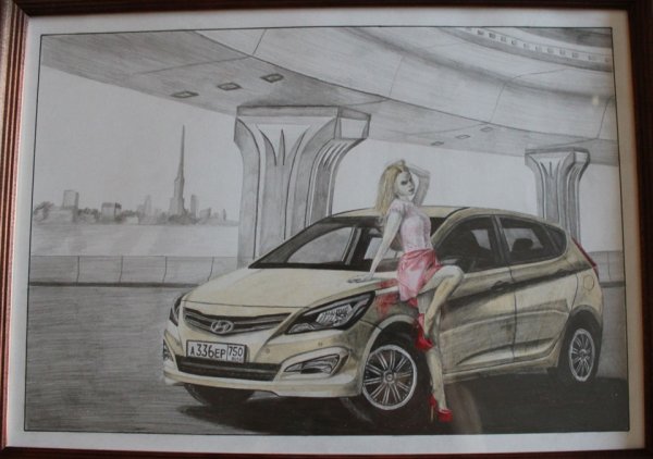 Хендай Солярис карандашом