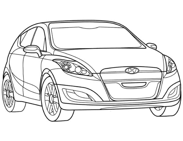Раскраска машина Хендай Элантра