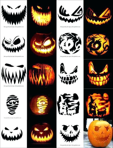 Тыква на Хэллоуин трафарет