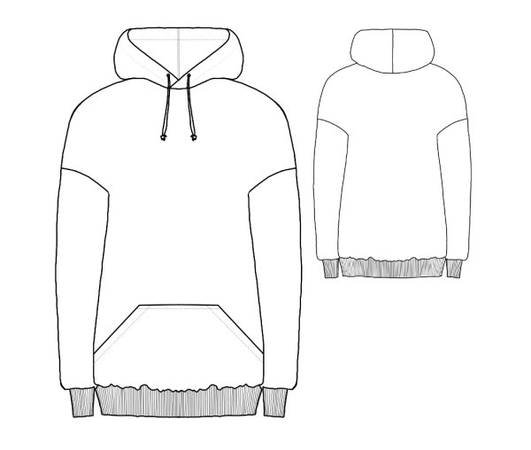 Технический эскиз толстовки