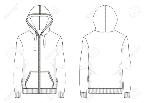 Технический эскиз мужской толстовки