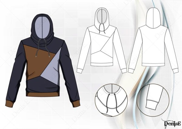 Технический эскиз худи