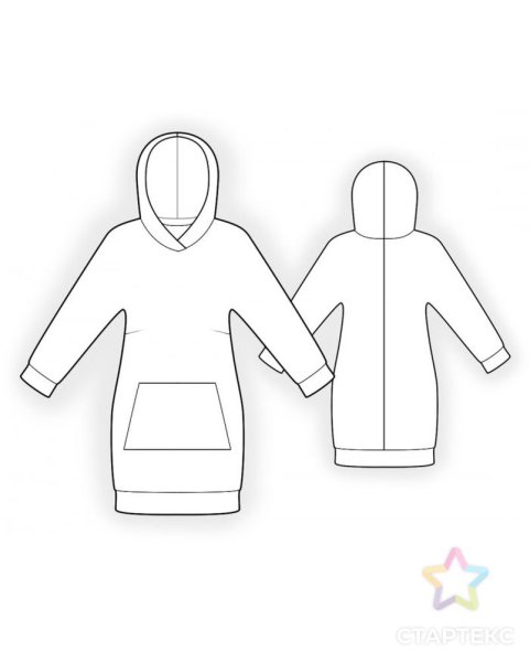 Лекала толстовки худи с капюшоном