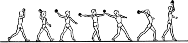 Метание малого мяча с 4 шагов разбега