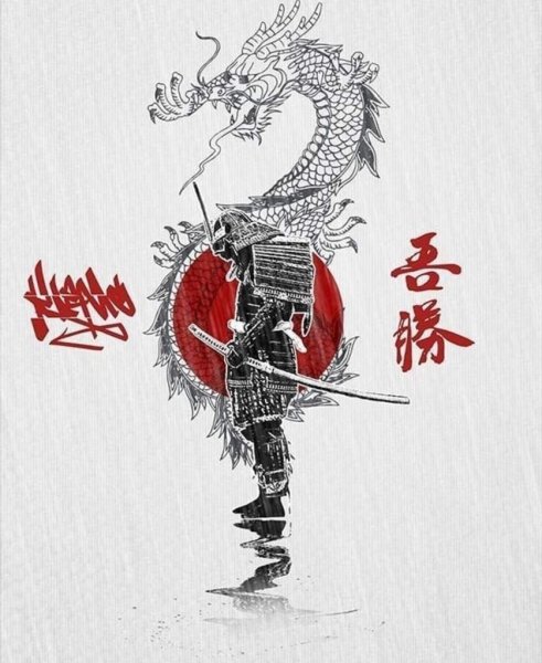 Японский воин Самурай тату