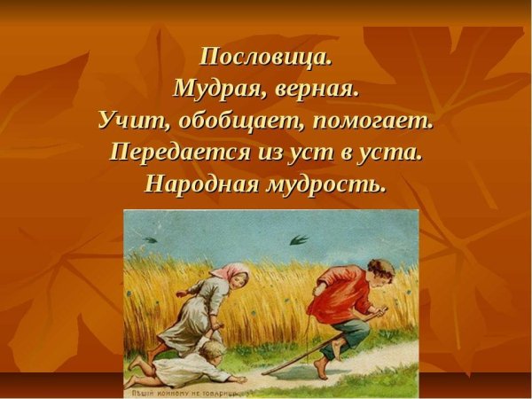 Народная мудрость поговорки