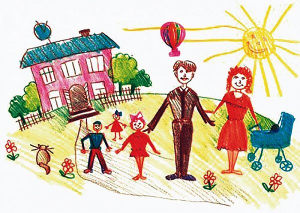 Рисунок семьи детский