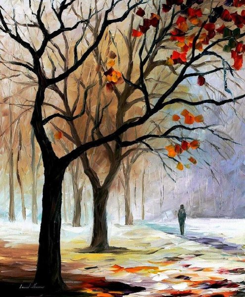 Рисование поздняя осень