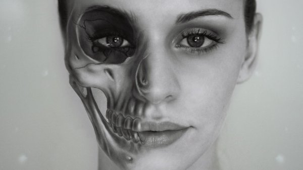 Голова скелета рисунок