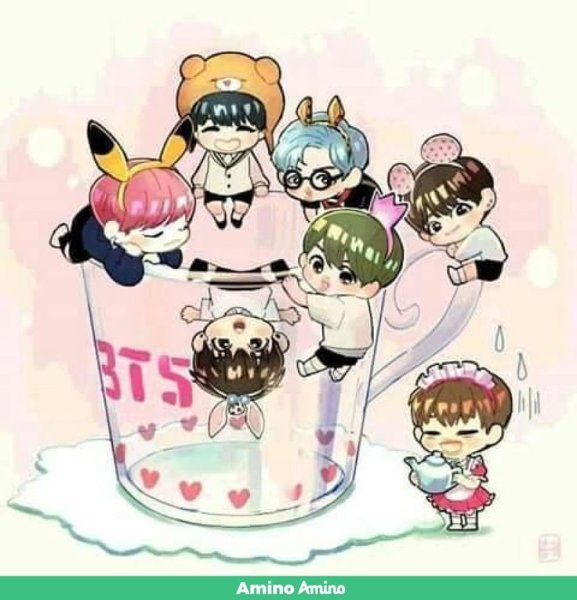 Группа БТС В стиле Чиби