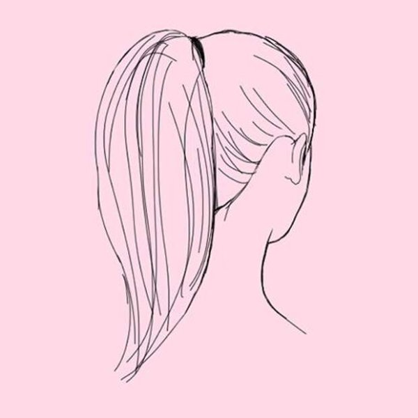 Причёска хвостик эскиз