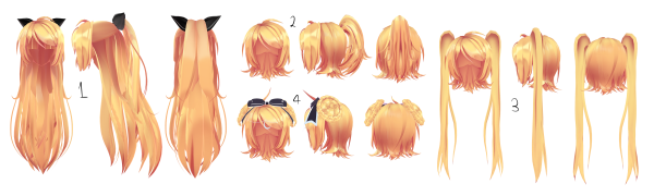 Аниме волосы хвост референс