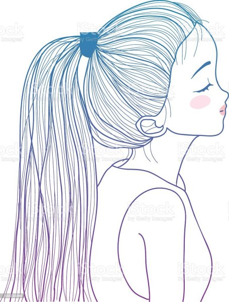 Рисунки для срисовки девочки с длинными волосами