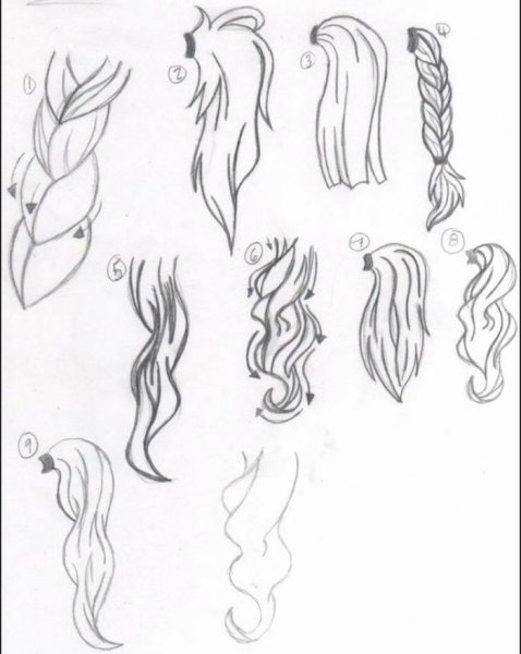 Элементы рисования волосы