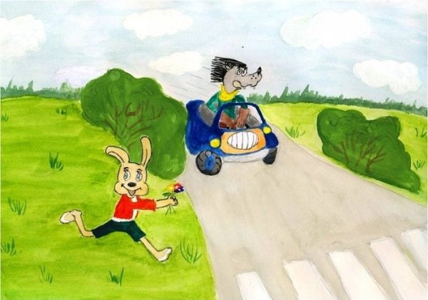 Сказочные герои на дороге