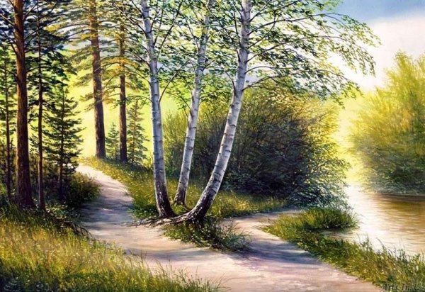 Пейзаж для гравировки на граните