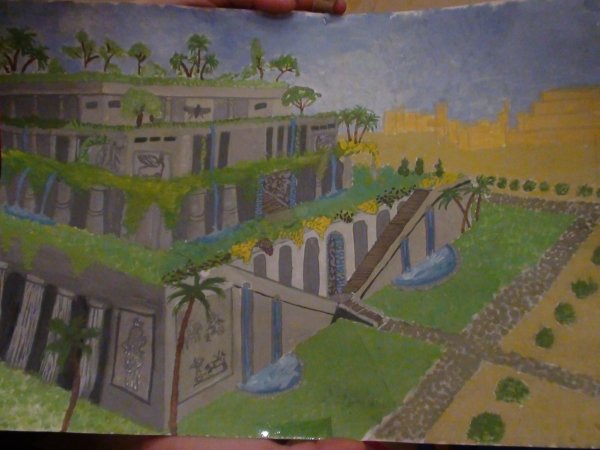 Чудо света висячие сады Семирамиды рисунок