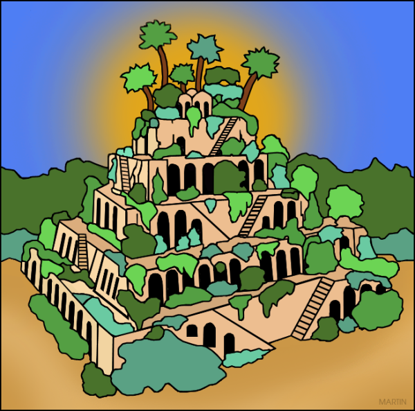 Висячие сады Семирамиды раскраска