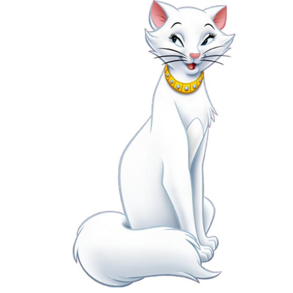 Белый мультяшный кот