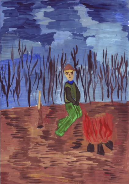 Астафьев Васюткино озеро рисунок