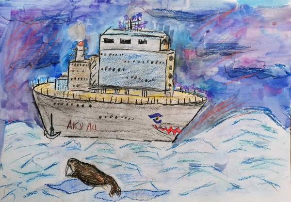 Ледокол акварель