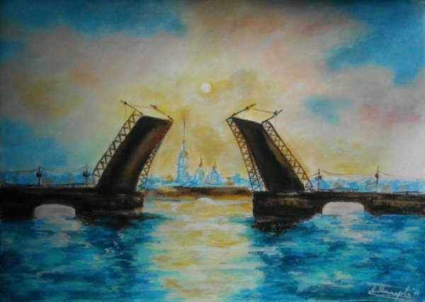 Дворцовый мост СПБ вектор