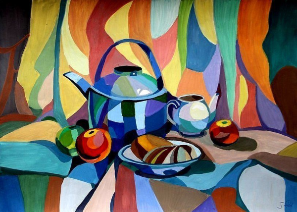 Декоративный натюрморт, училище Рериха