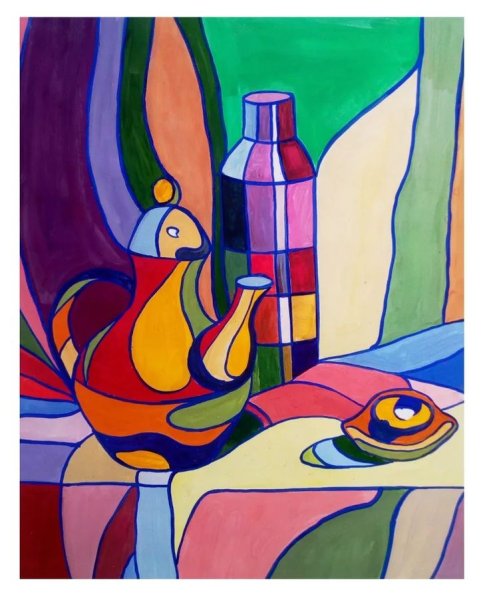 Декоративный натюрморт, училище Рериха