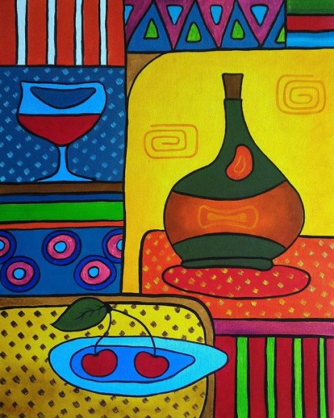 Контрастный декоративный натюрморт