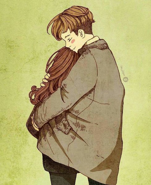 Объятия иллюстрация