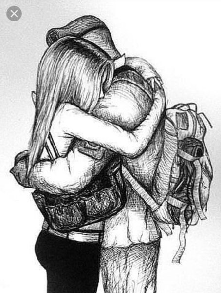 Объятия зарисовка