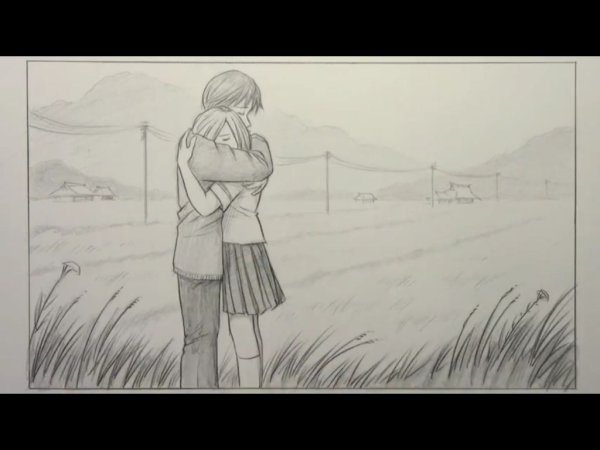 Нарисовать обнимающихся людей