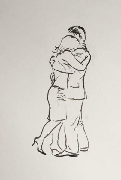 Наброски обнимающихся людей