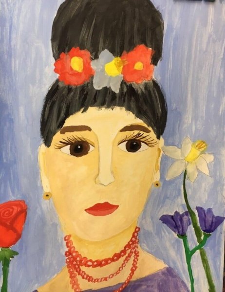 Портрет мамы красками