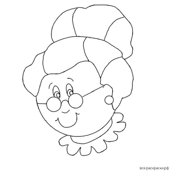 Трафарет лица бабушки