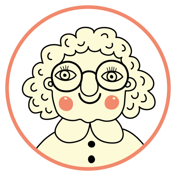 Раскраска лицо бабушки и дедушки