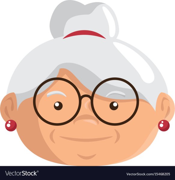 Мультяшная бабушка лицо