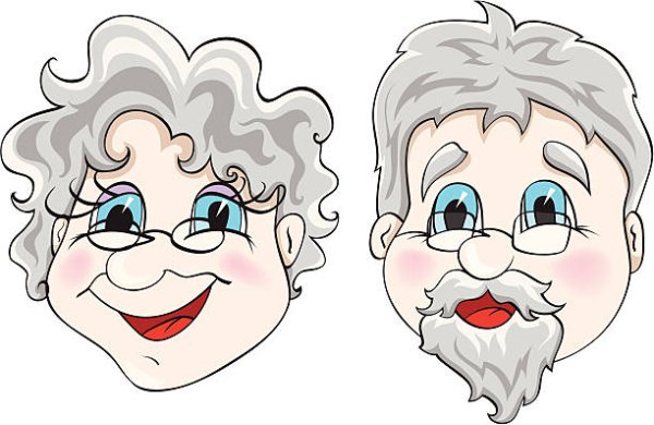 Лицо бабушки и дедушки