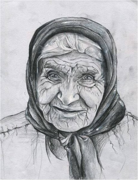 Раскраска лицо бабушки и дедушки