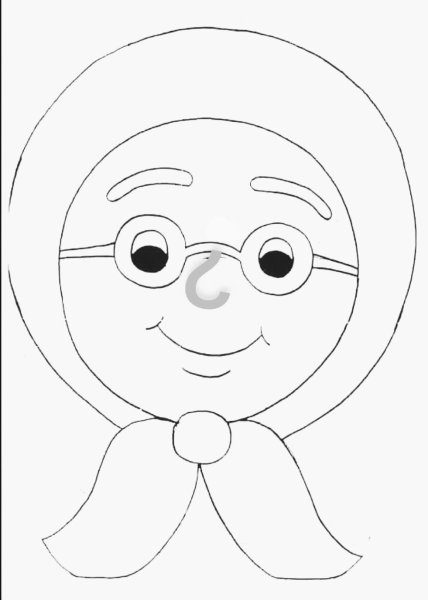 Раскраска лицо бабушки