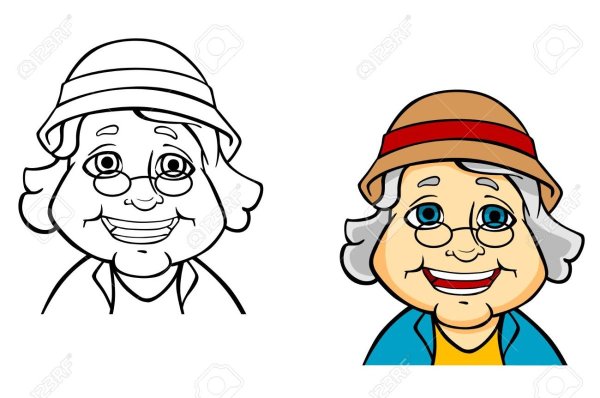 Раскраска лицо бабушки