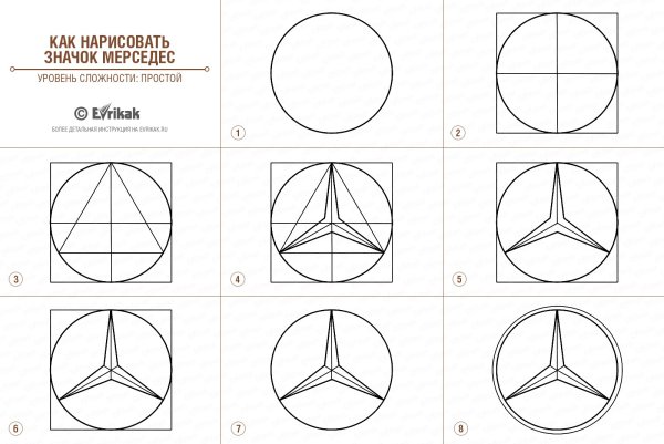 Чертеж значка Мерседес
